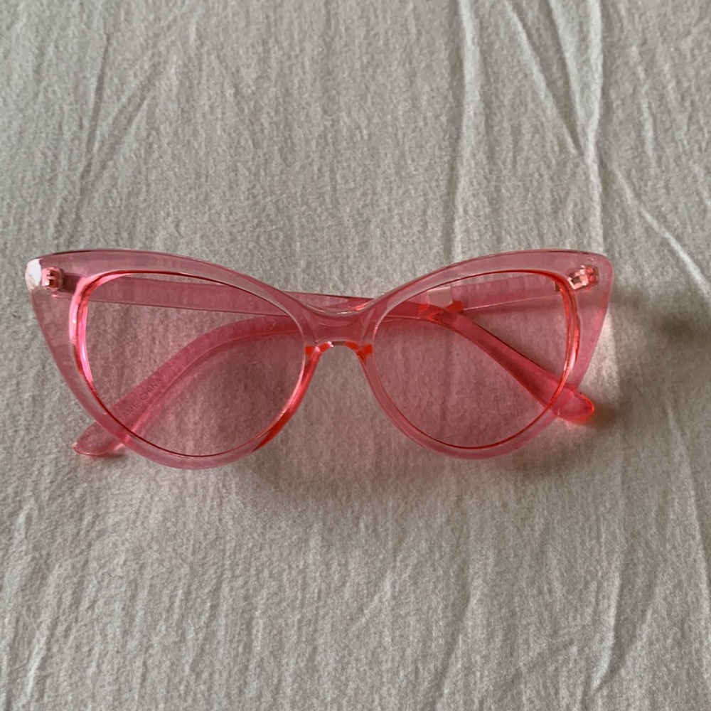Pink acetate glasses with pink lens